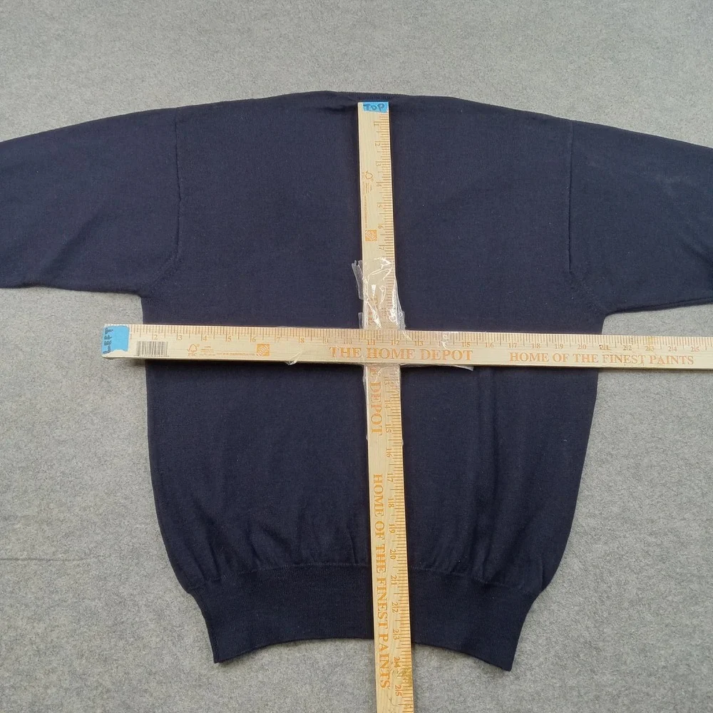 Glenfield Sweater Mens Large Blue Argyle V Neck Pullover Made In‎ Italy